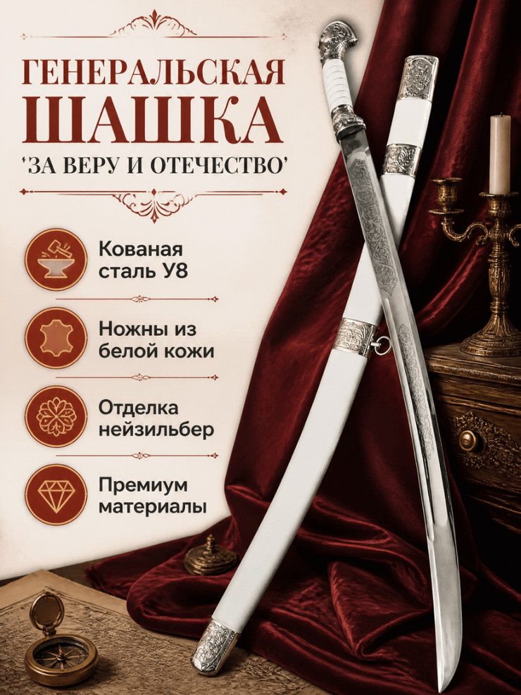 Шашка Генеральская Парадная (Мельхиор)